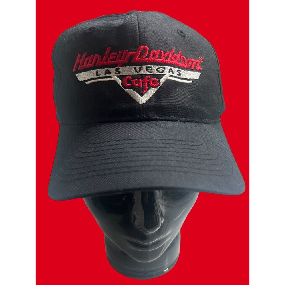 VTG Official Harley Davidson LAS VEGAS CAFE Black Mesh Cap Hat Snapback One Size